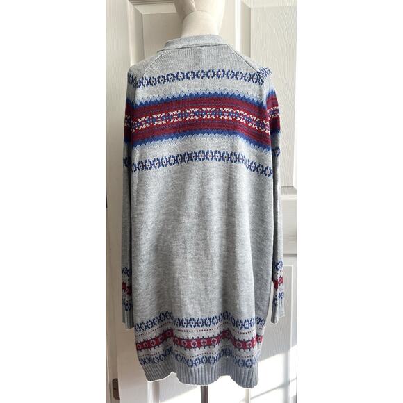 LANE BRYANT Fair Isle Open Front Knit Cardigan Jacket - Picture 7 of 12